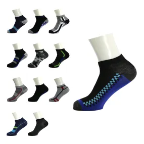 144 Pairs - Wholesale Ankle Bulk Socks - Fits Sizes 9-11 - Assorted Colors/Patterns