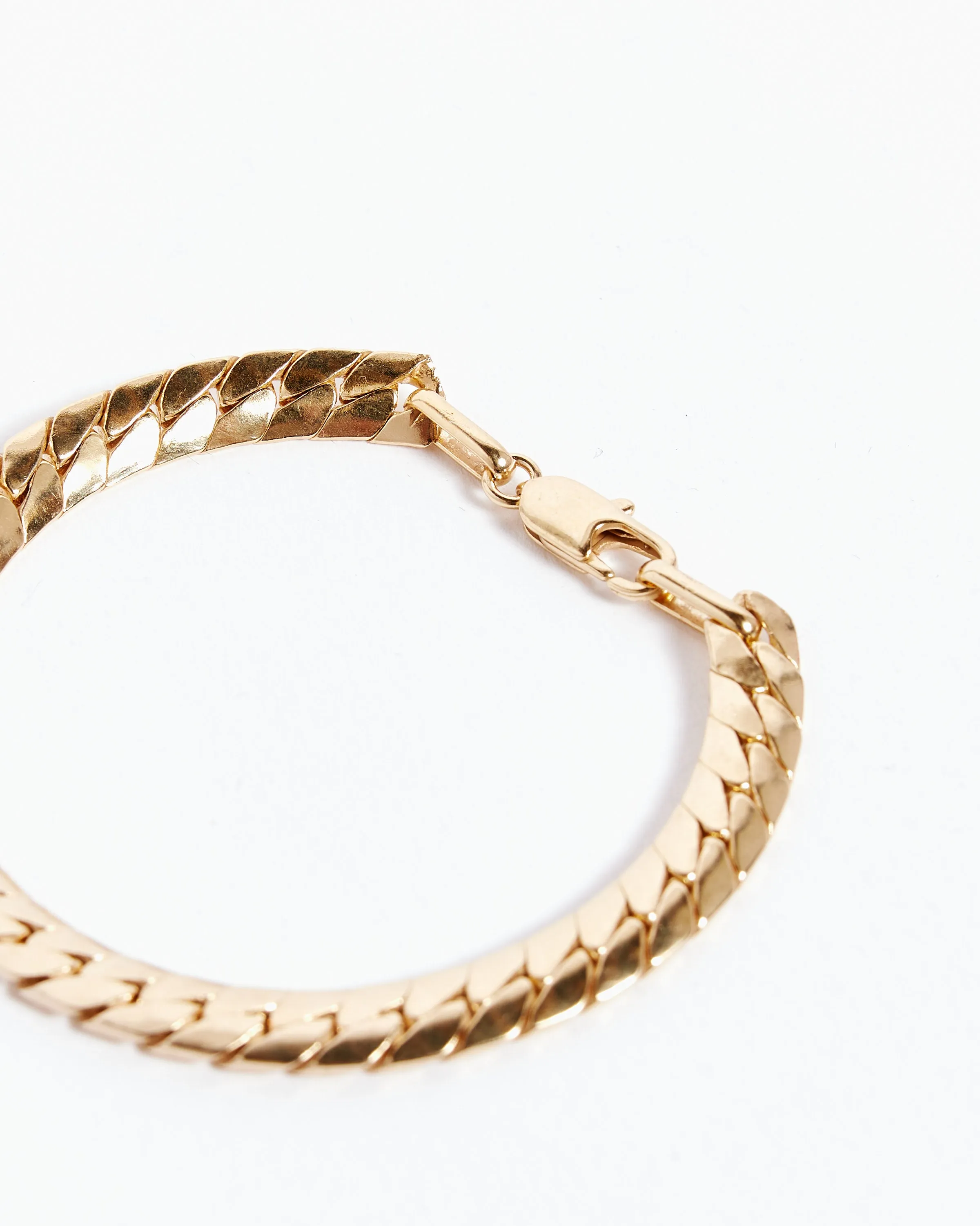 14K Gold Plated Brass Piatta Bracelet