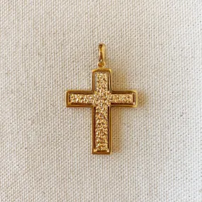 18k Gold Filled Rustic Cross Pendant