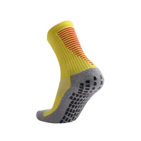 3 Pack Men's Yellow Football Socks with Grip