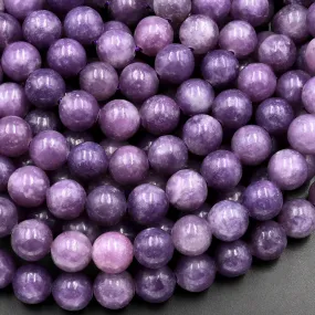 AA Natural Violet Purple Lepidolite 4mm 6mm 8mm Round Beads 15.5" Strand