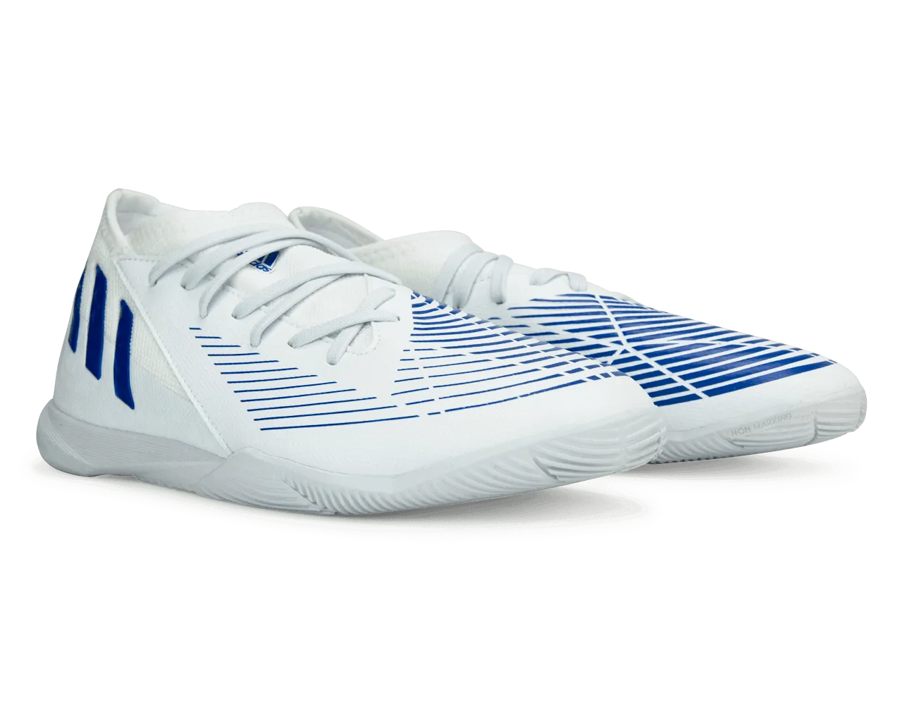 adidas Kids Predator Edge.3 Indoor Soccer Shoes White/Hi-Res Blue