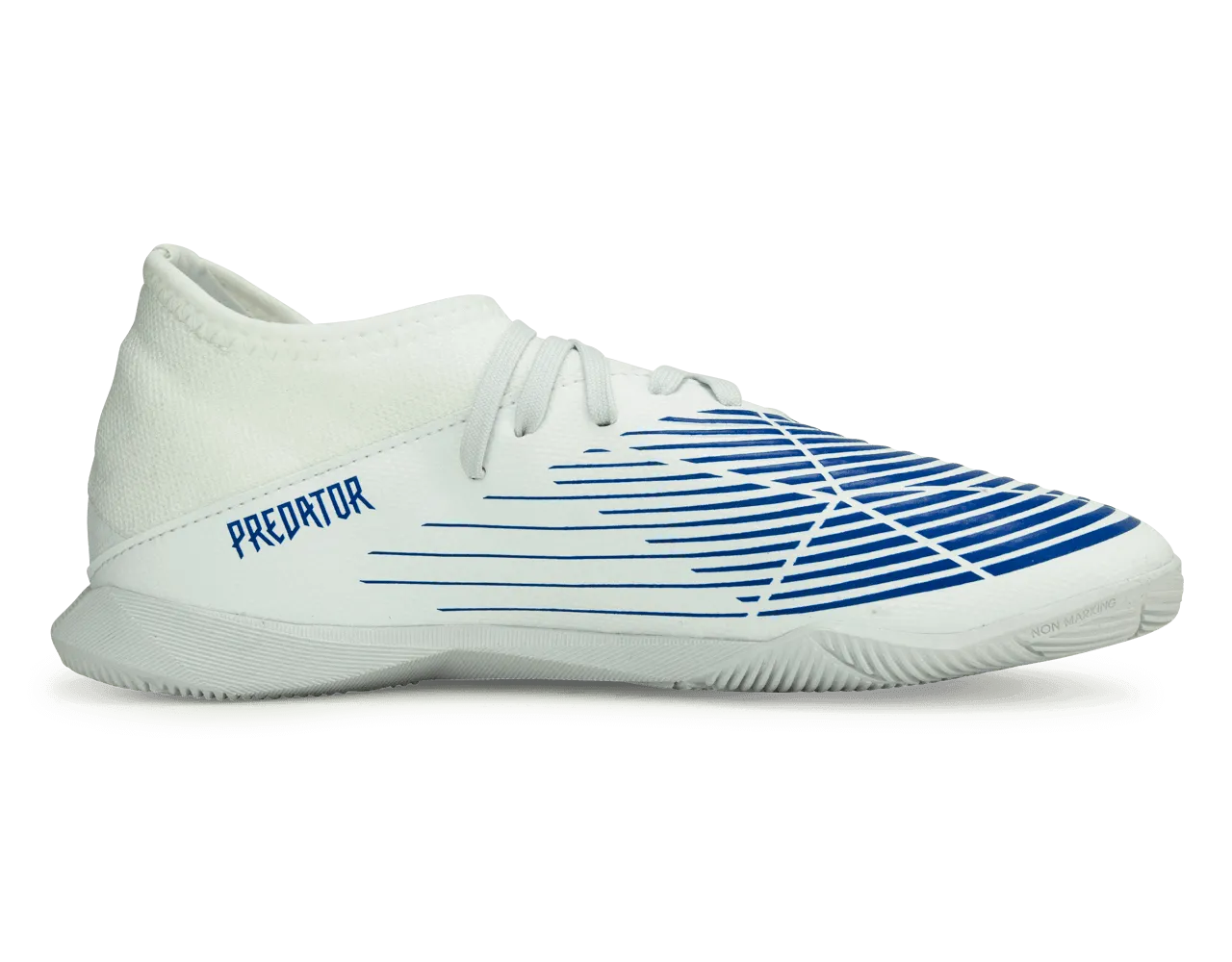 adidas Kids Predator Edge.3 Indoor Soccer Shoes White/Hi-Res Blue