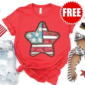 America Star Tee - Heather Red - 0