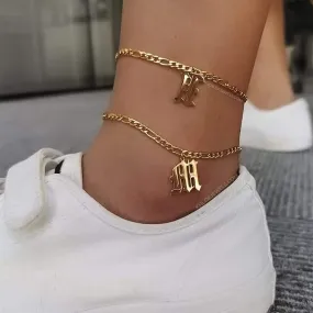 Ancient Old English Initial Figaro Anklet