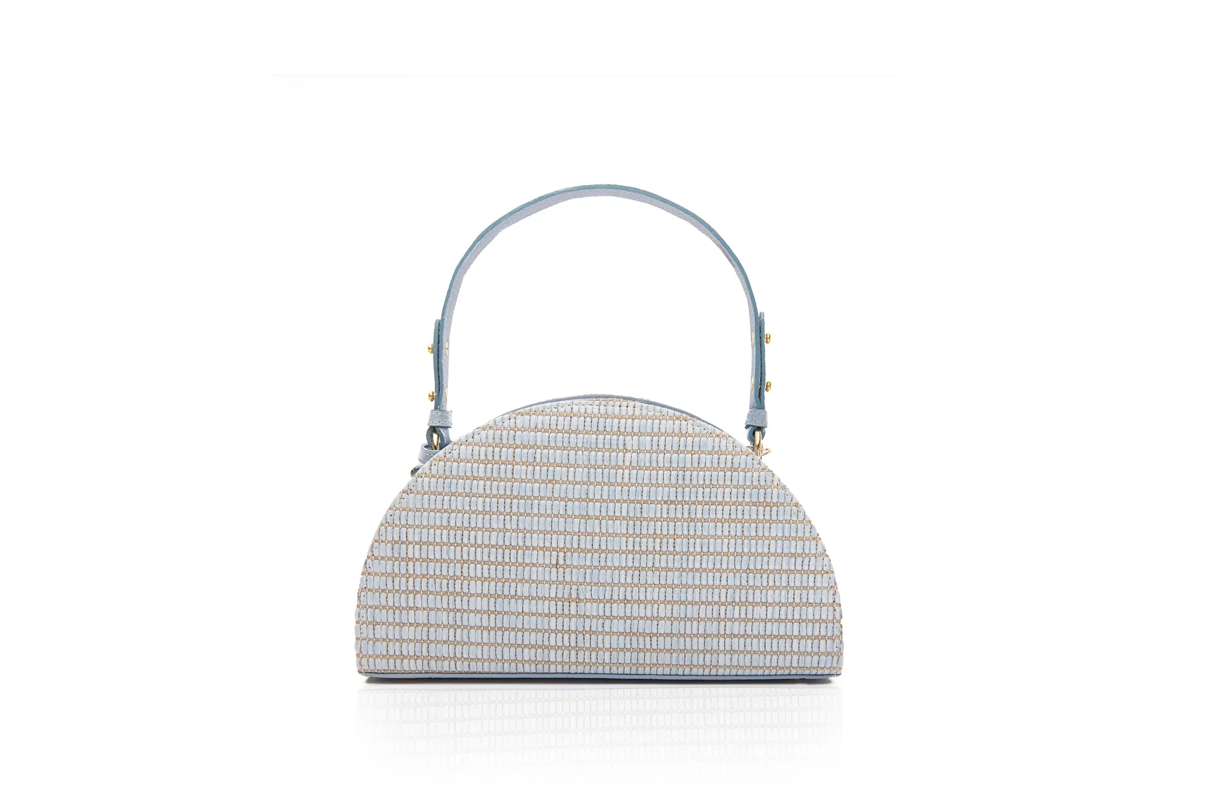 Baby Blue Raffia Jenna Taco Bag