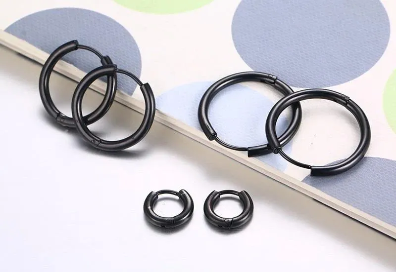 Basic Stainless Steel Round Circle Loop Hoop Earrings for Unisex