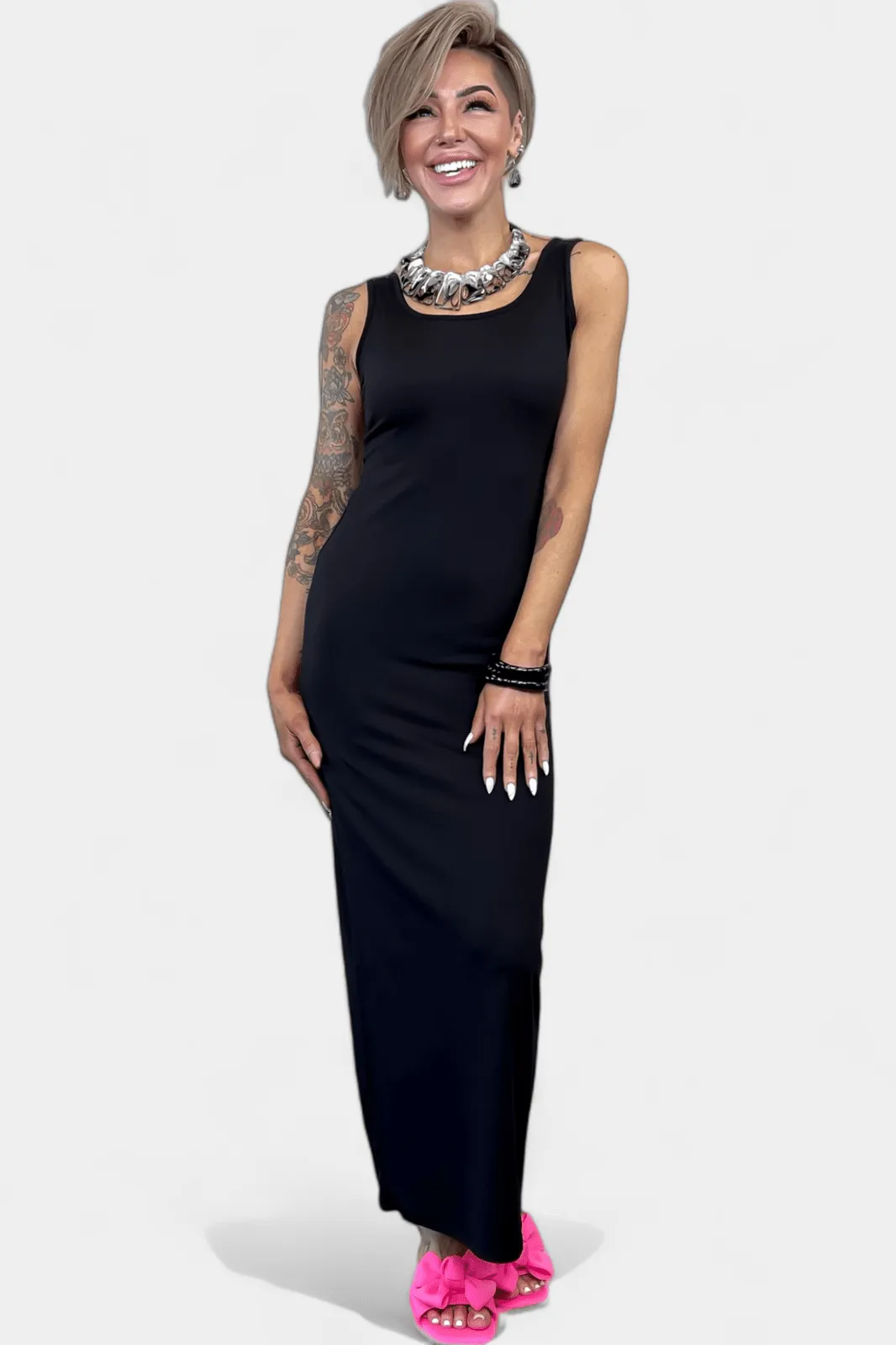 Black Seamless Maxi Dress