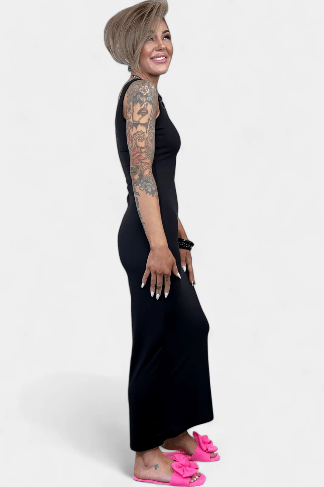 Black Seamless Maxi Dress