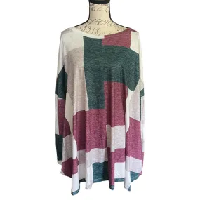 Bloomchic Long Sleeve Color Block Shirt Plus Size 22/24