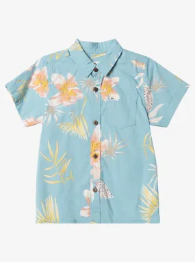 Boys 2-7 Tropical Floral Woven Shirt - Reef Waters Tropical Floral Ss