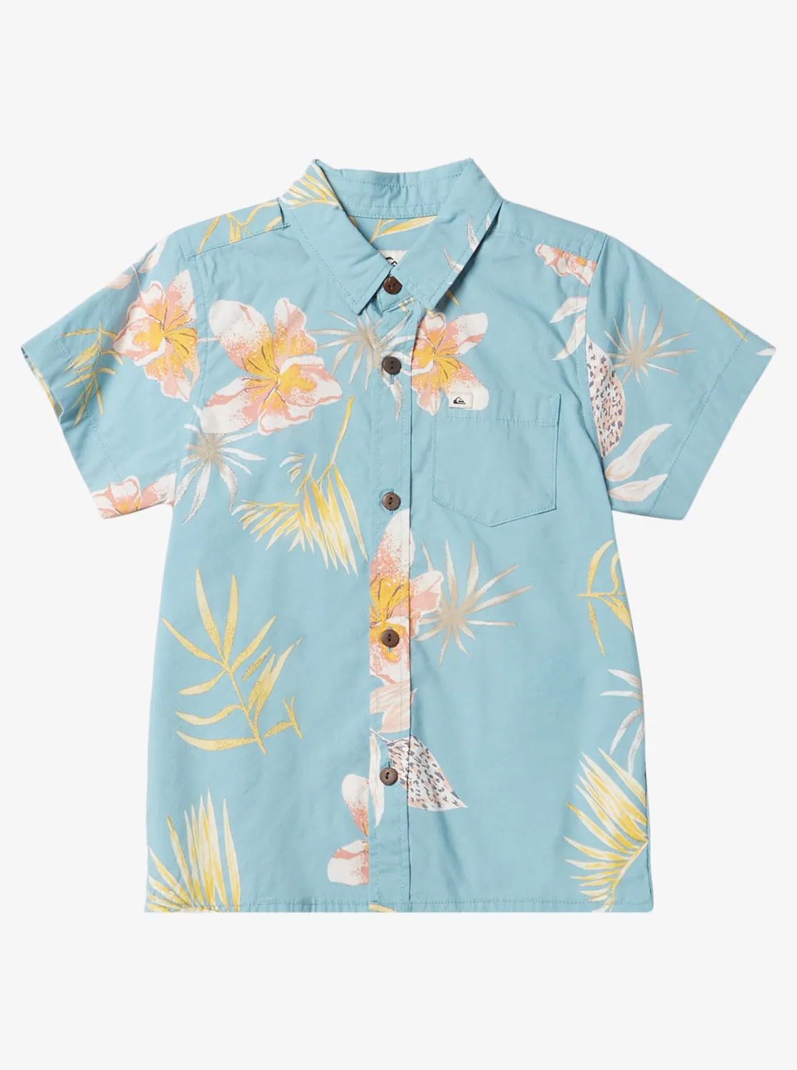 Boys 2-7 Tropical Floral Woven Shirt - Reef Waters Tropical Floral Ss