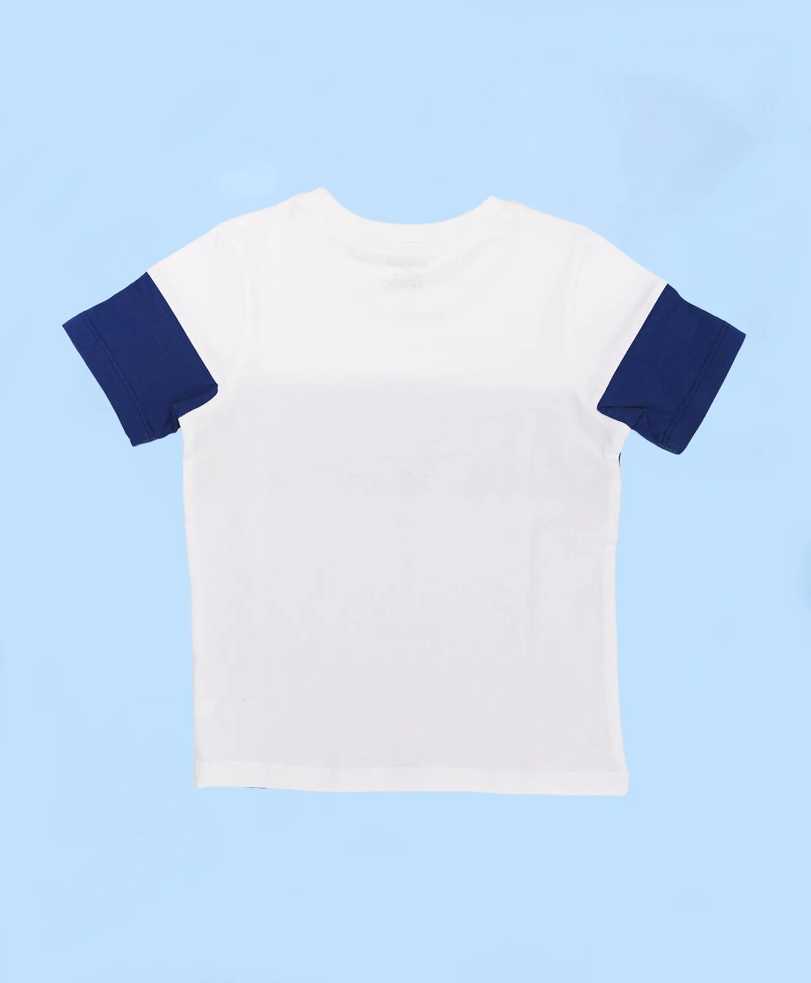 Boys Shades Of Blue Colorblock Half Sleeves T-Shirt & Lounge Pant Set