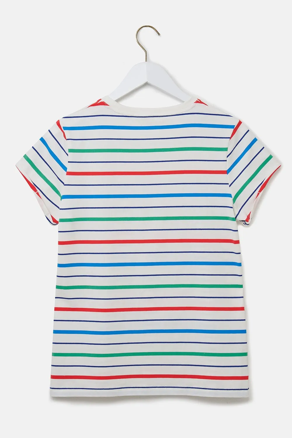 Causeway Tee - Seagrass Blue Poppy Stripe