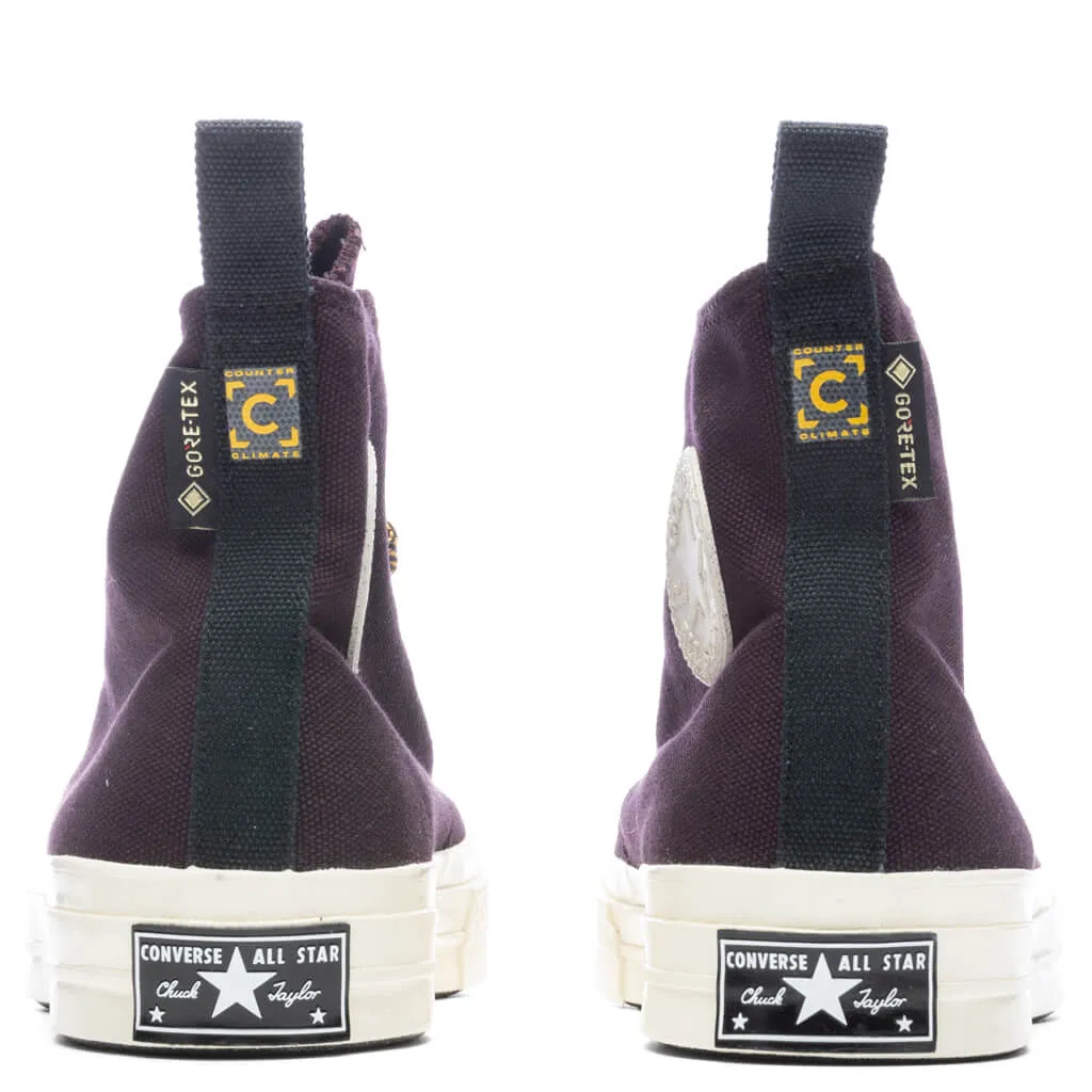 Chuck 70 Gore-Tex Counter Climate - Black Cherry/Yellow/Egret