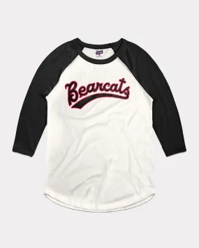 Cincinnati Bearcats Script White & Black Raglan