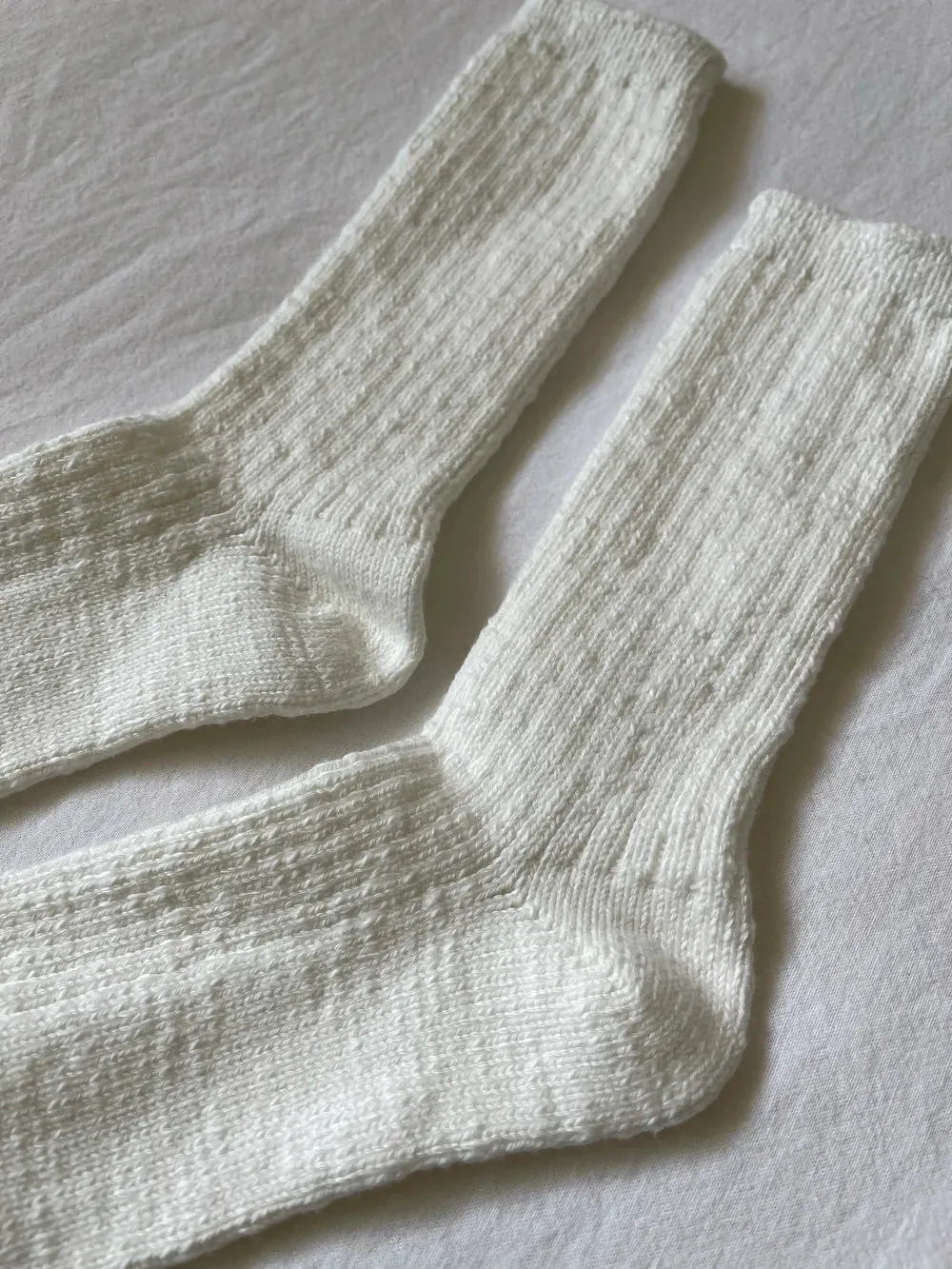 Cottage Socks - White Linen