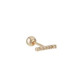 Diamond Pavé Bar Stud Single Earring, 14k