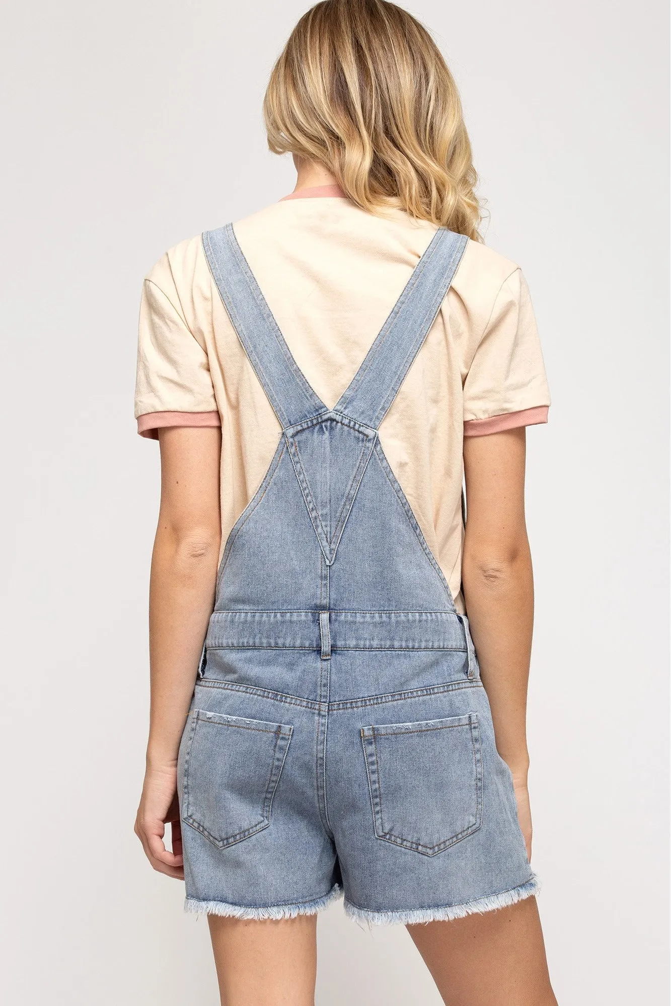 Distressed Denim Overalls