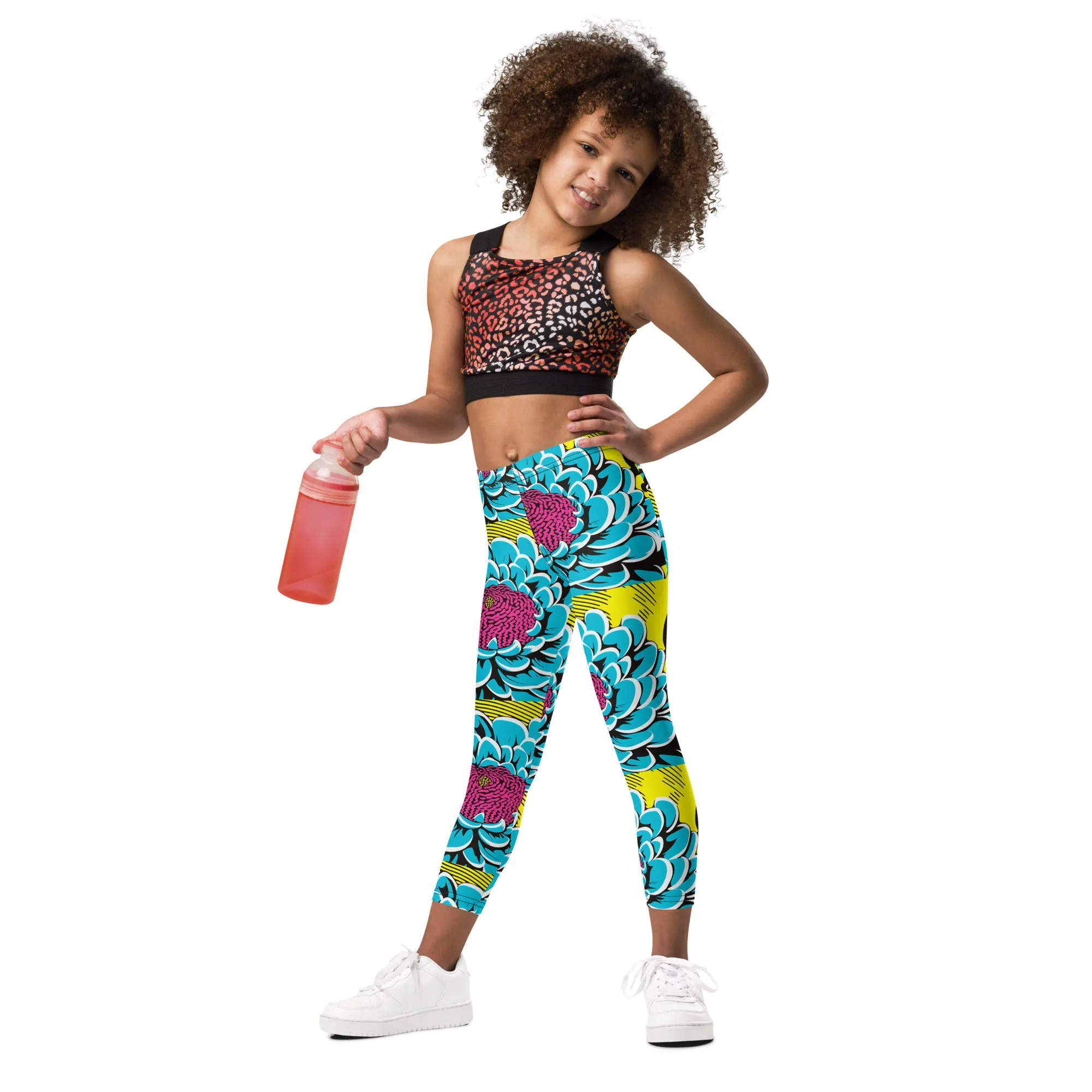 Elevate Your Girl's Active Style with Pop Art Inspired Yoga Pants 002