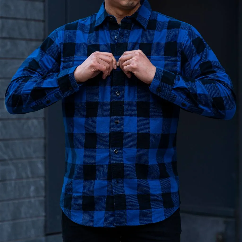 Filson Field Flannel Shirt | Cobalt Blue Black