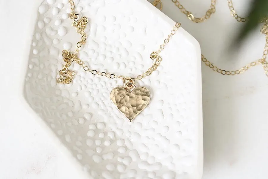 Hammered Heart Necklace