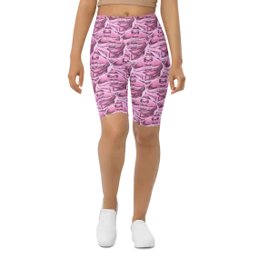 HeroicU Biker Shorts With Taboo Crypto Pattern in Pink