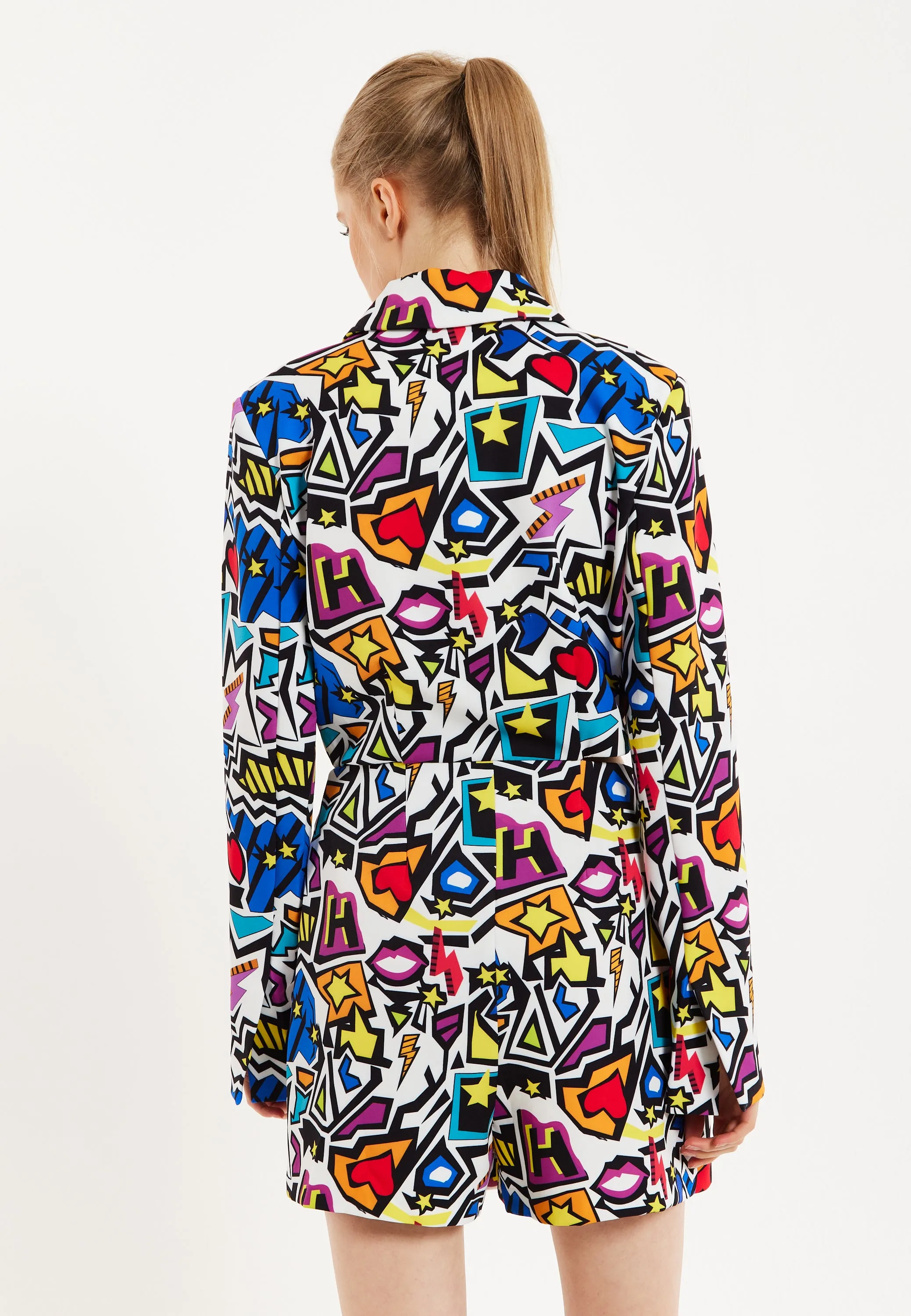 House Of Holland Graphic Pop Art Blazer Playsuit