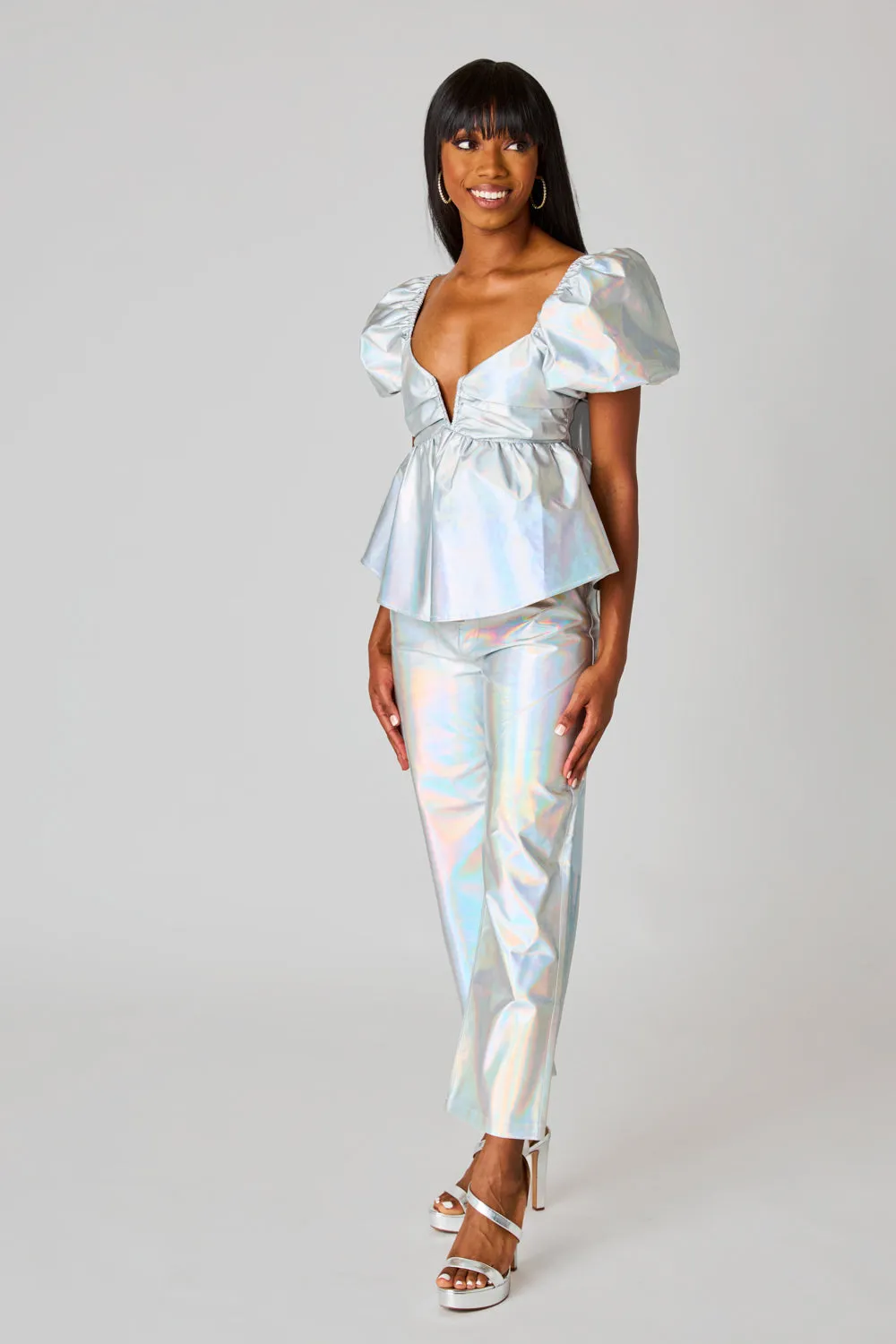 Houston Puff Sleeve Top - Iridescent