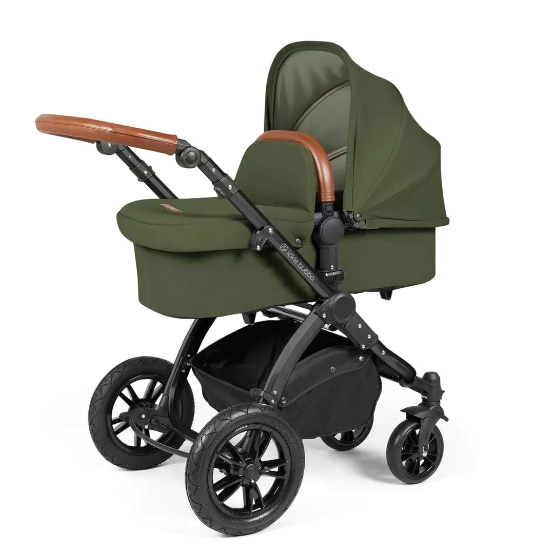 Ickle Bubba Stomp Luxe All-in-One Travel System with Isofix Base (Galaxy) - Black/Woodland/Tan