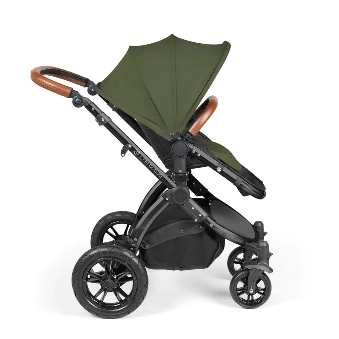 Ickle Bubba Stomp Luxe All-in-One Travel System with Isofix Base (Galaxy) - Black/Woodland/Tan