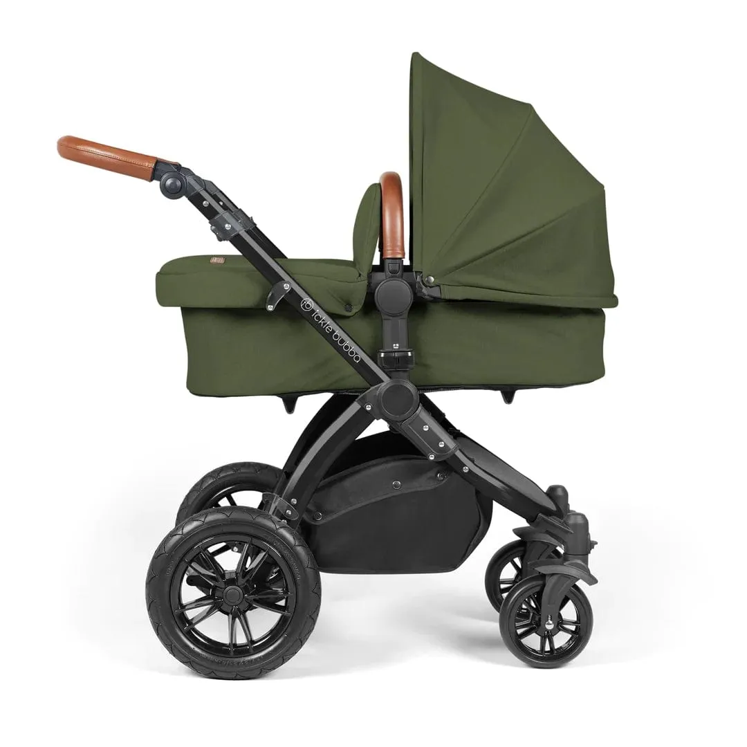 Ickle Bubba Stomp Luxe All-in-One Travel System with Isofix Base (Galaxy) - Black/Woodland/Tan