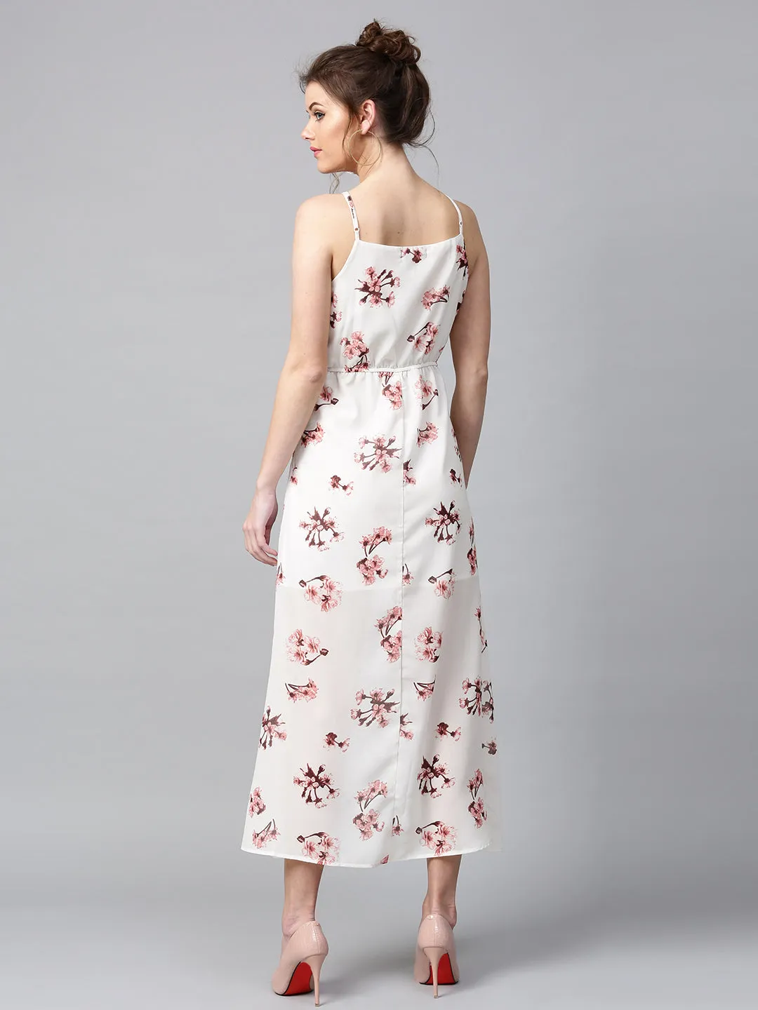 Ivory Floral Halter Maxi