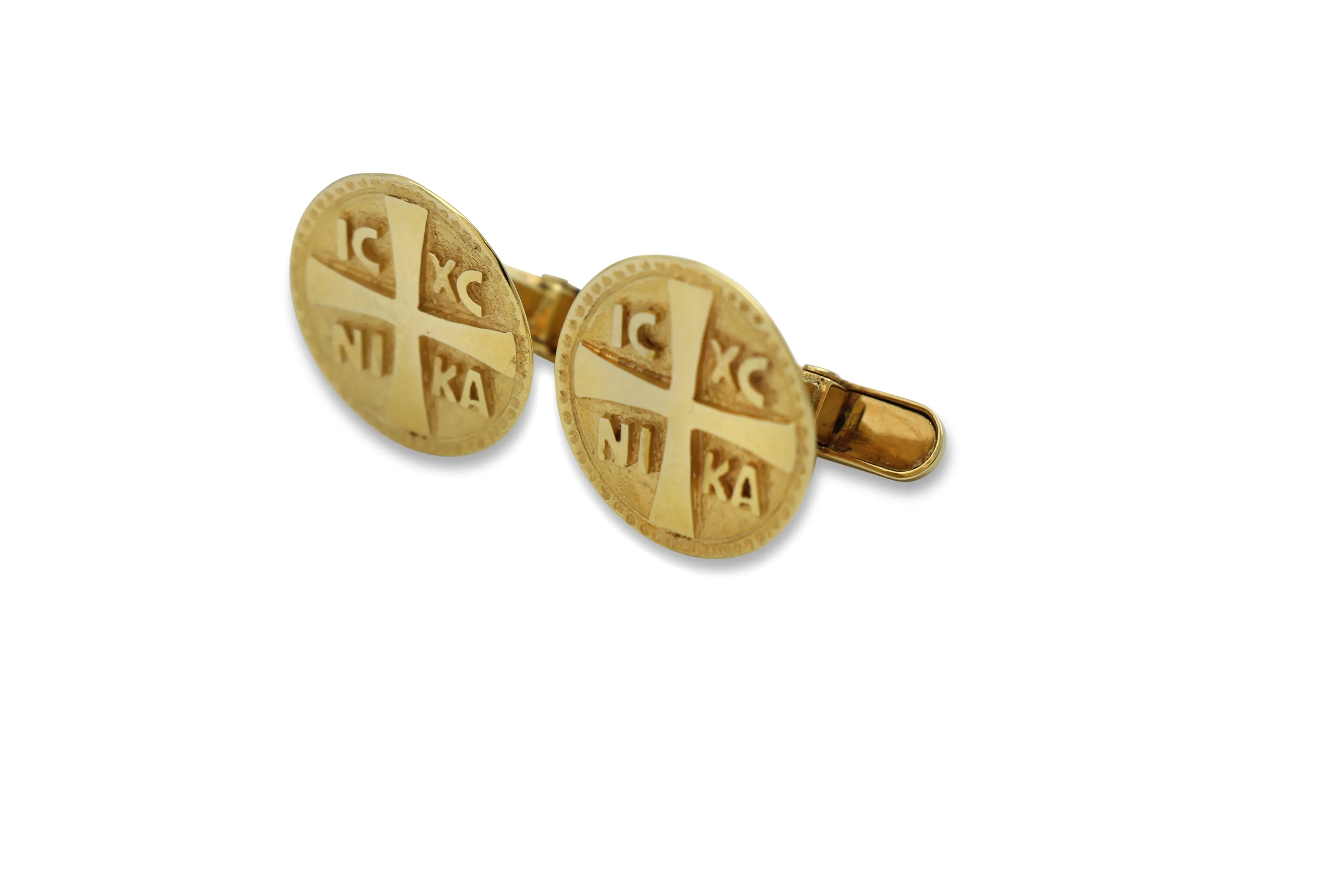 Jesus Christ Victorious Gold Cufflinks