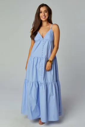 Kenna Tiered Maxi Dress - Blue