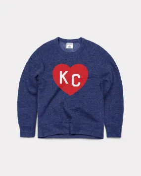 Kids Navy KC Heart Crewneck