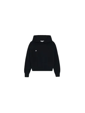 Kids' Recycled Cashmere Hoodie—black