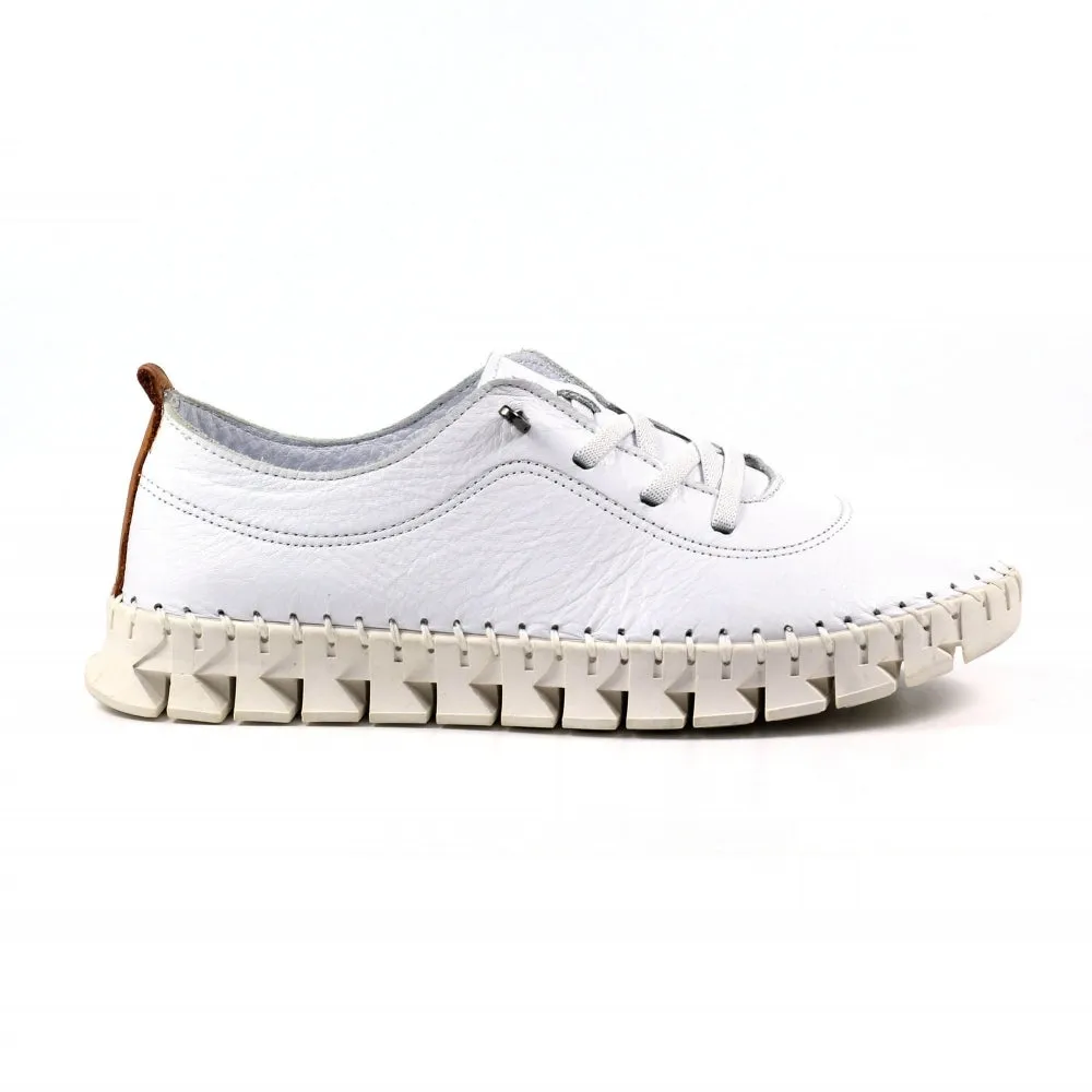 Ladies Soft White Leather Shoes St Austell Plimsoles Lunar Shoes sale