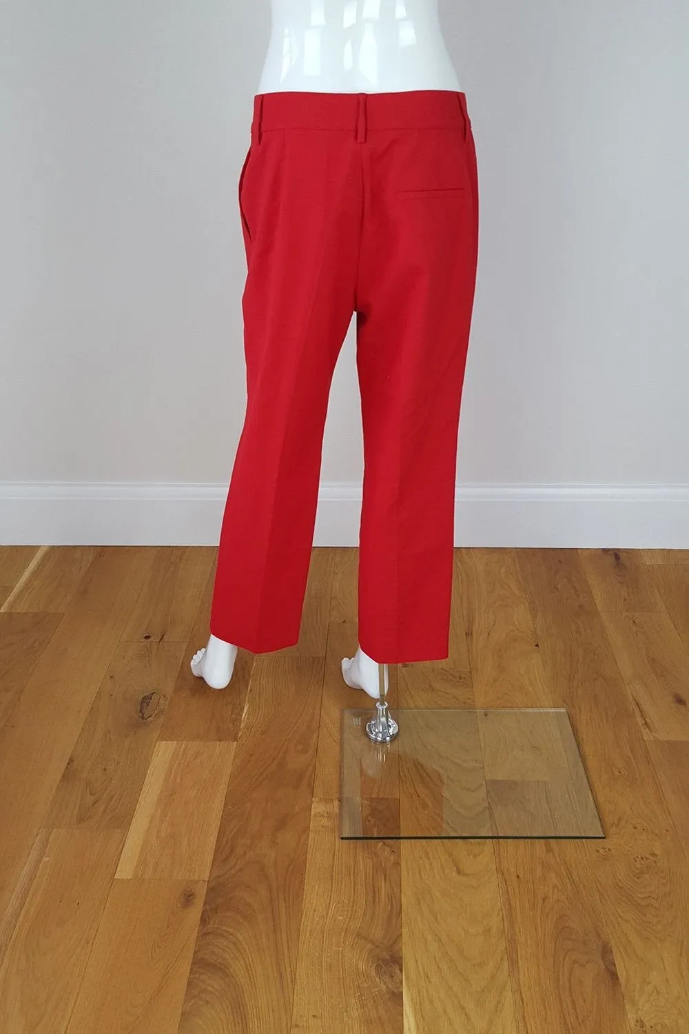 LOVE MOSCHINO Women's Cherry Red Pleat Front Capri Trousers (UK 10)