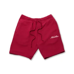 Marathon Classic Script Sweatshorts - Crimson/White