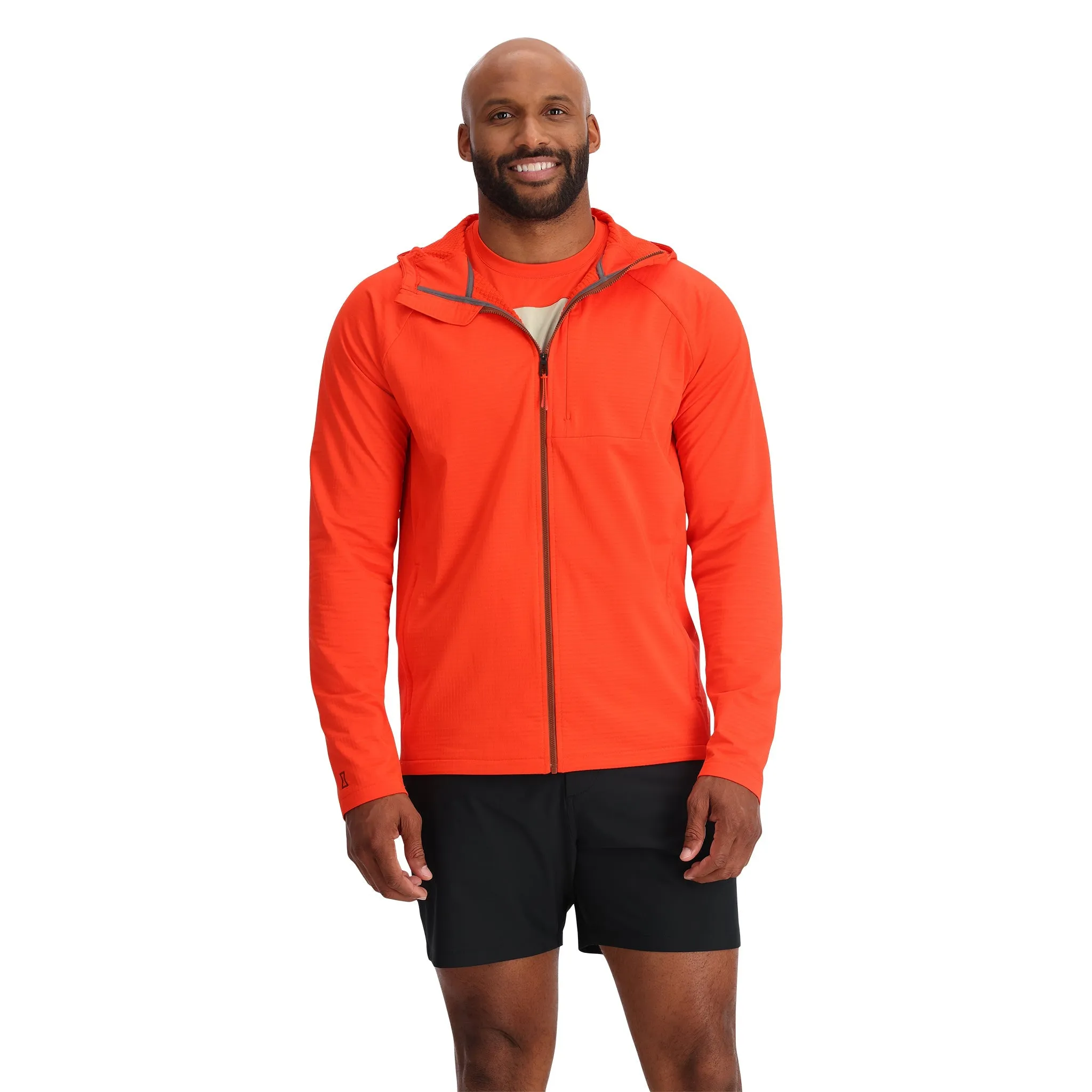 Mens Matrix Gridweb Hoodie - Twisted Orange