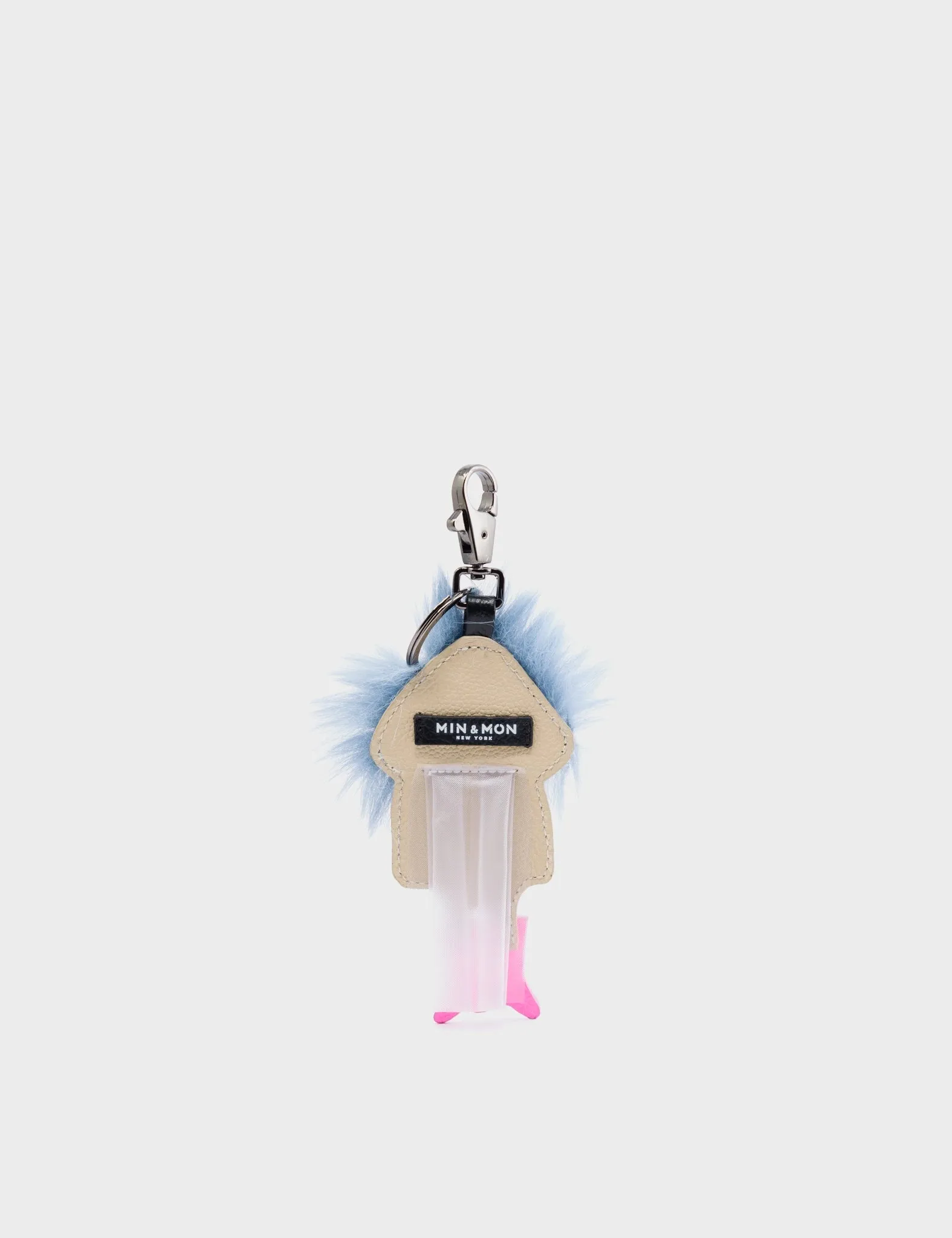 Monster Charm - Cameo Blue Synthetic Fur and Bubblegum Pink Leather Boots