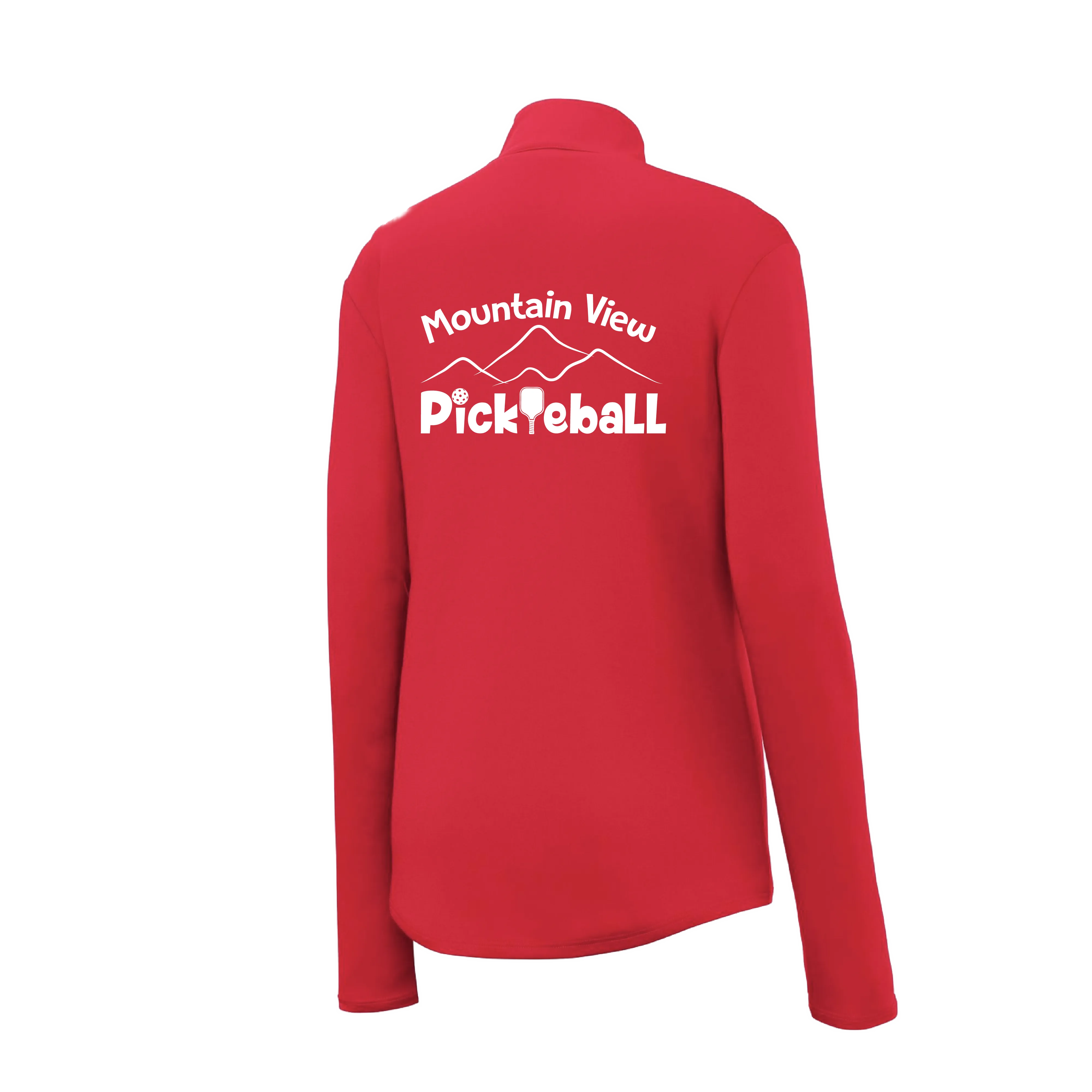 Mountain View Pickleball Club | Women's 1/4 Zip Pullover Athletic Shirt | 100% Polyester