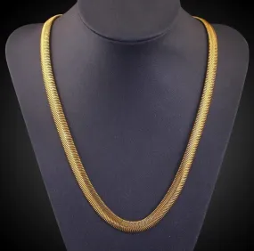 Necklace  Classy14K Yellow Gold Herring Bone Classic Korean Chain   ID A112 - 1130