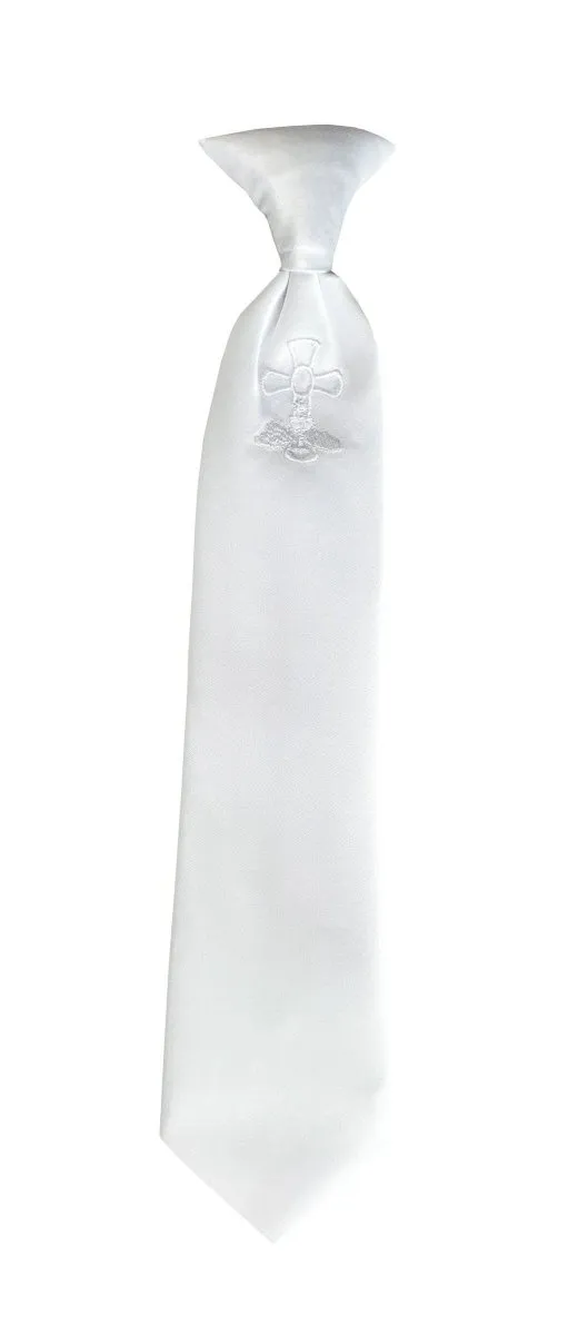 Necktie with Embroidery Communion Cross for Boys First Holy Communion