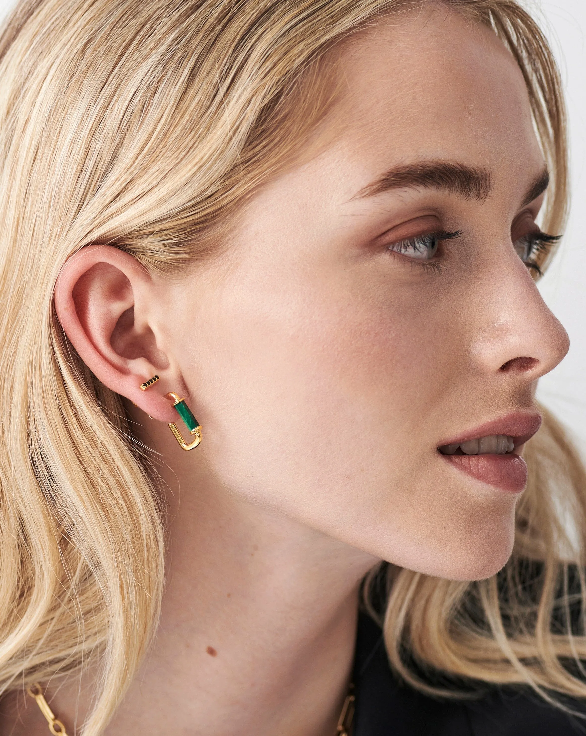 Ovate Mini Hoop Earrings