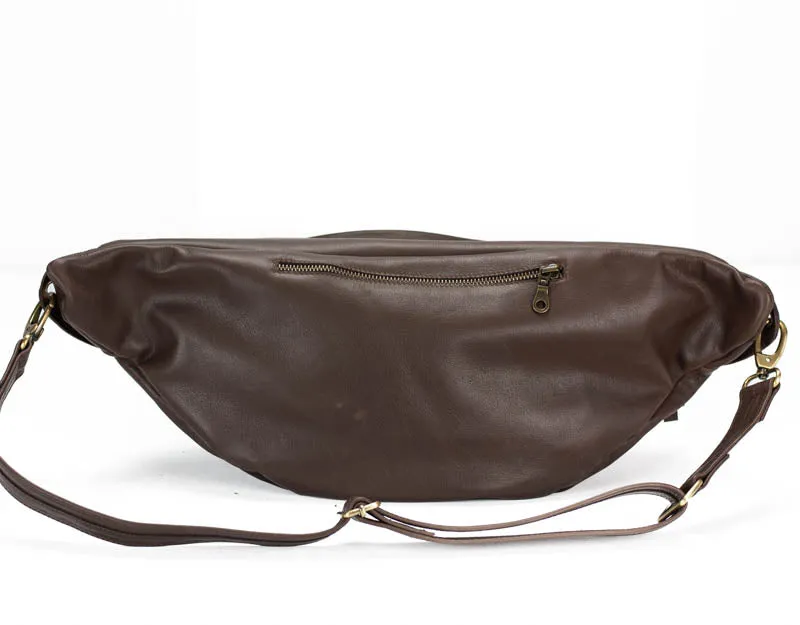 Paris fanny pack - Terra brown handwoven leather