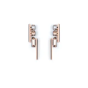 Pilot No.1 Earrings [Champagne/White gems]