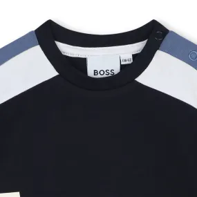 Playera para bebé azul marino Boss