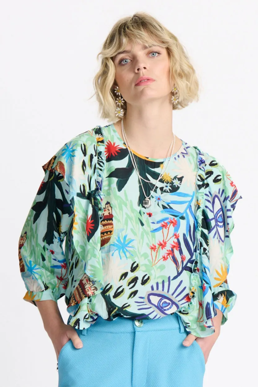 POM AMSTERDAM TOP BOTANICAL BLUE